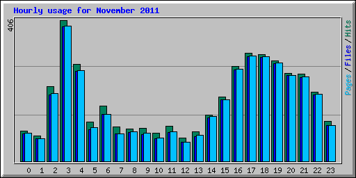 Hourly usage for November 2011