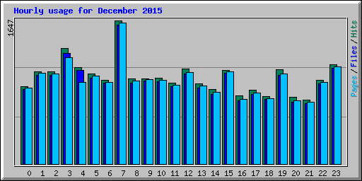 Hourly usage for December 2015